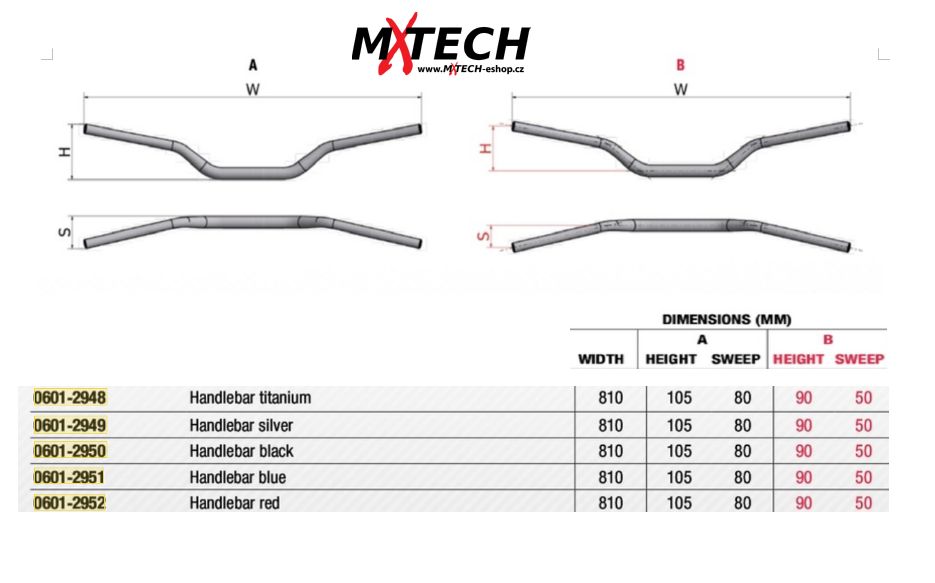řidítka Neken www.mxtech-eshop.cz