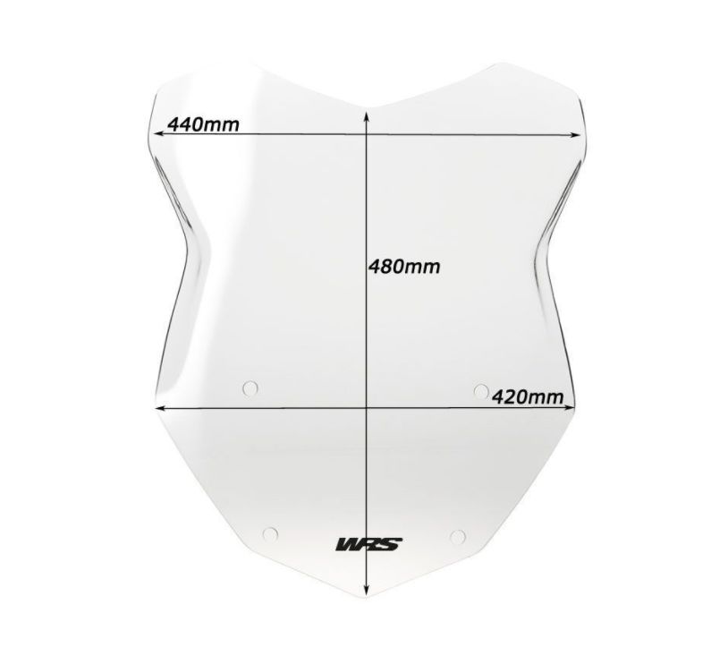 Plexi motocyklu WRS pro BMW R 1200 GS / ADVENTURE 2013-2019 viz popis, barva kouřová, výška 48 cm (18-7/8")