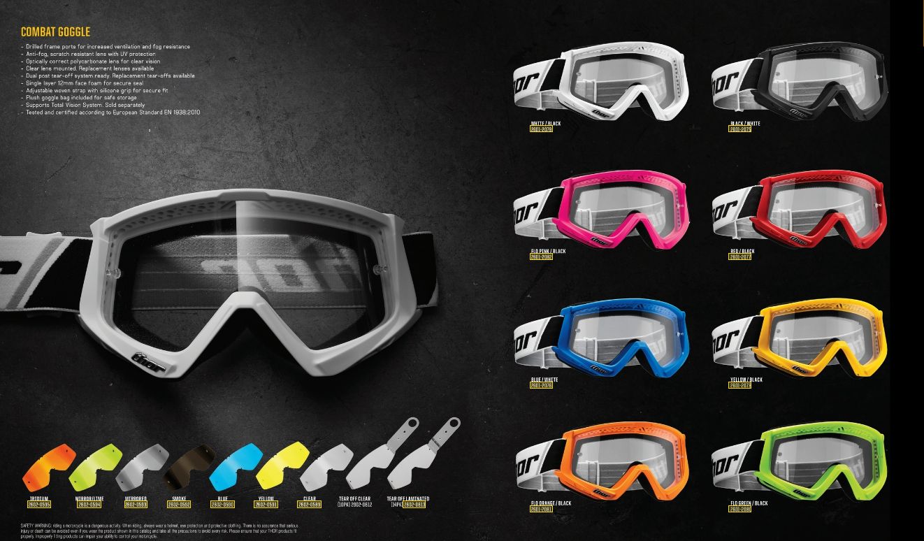 Motokrosové-enduro-MTB brýle THOR COMBAT RACER ČERVENÁ/ČERNÁ  22
