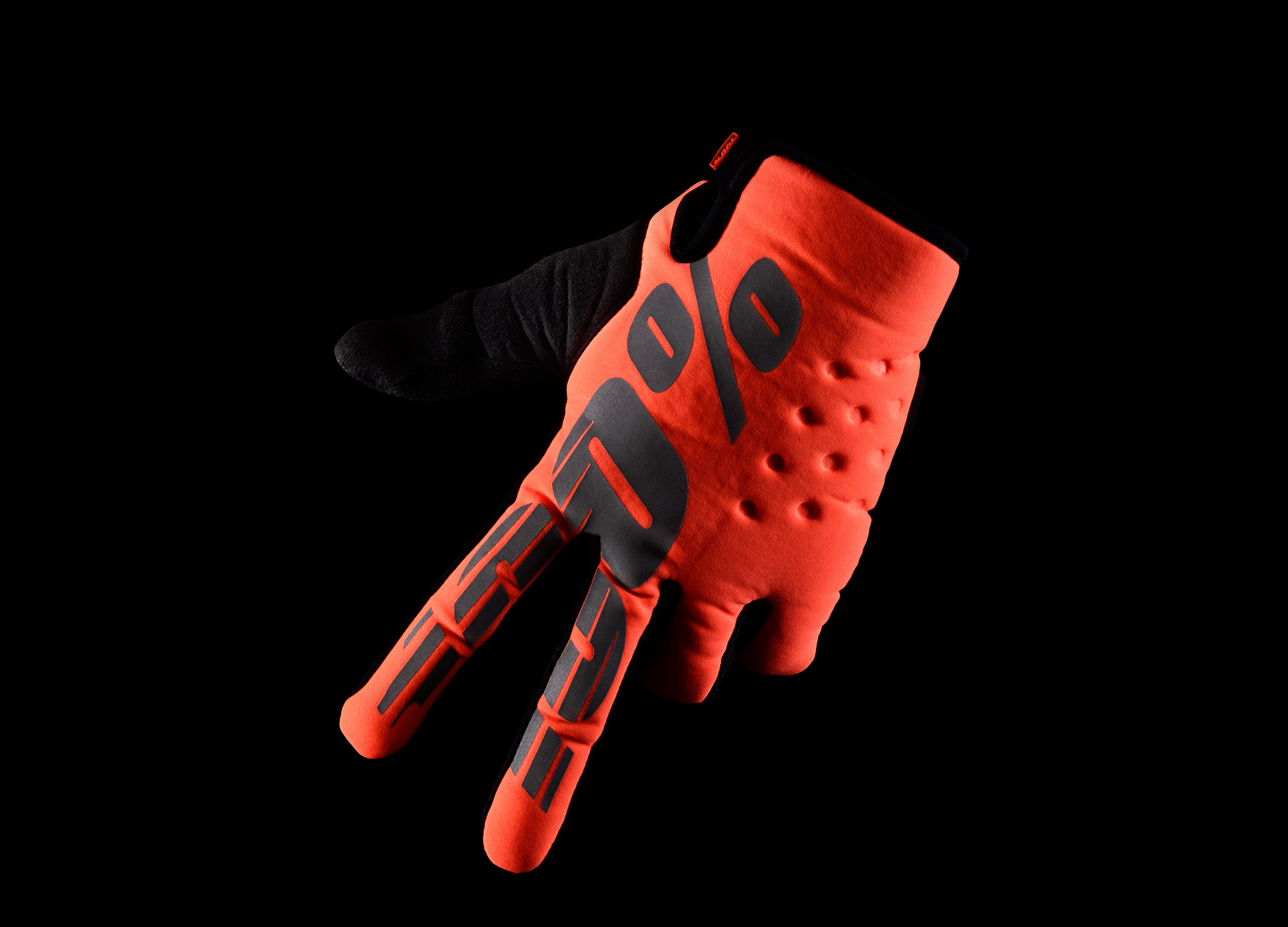 A Motokrosové rukavice do chladného počasí  100% BRISKER FLO ORANGE/BLACK velikost XL