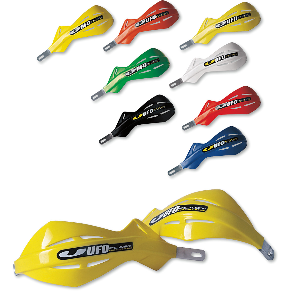 Kryty páček motocyklu s hliníkovou výztuhou UFO UNIVERSAL HANDGUARDS barva reflex modrá - pár