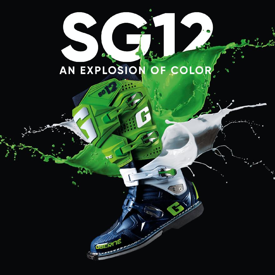 a Limitovaná edice - motokrosové boty Gaerne SG 12 NAVY/GREEN vel. 43