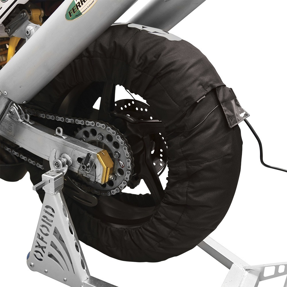 Nahříváky moto pneumatik s LCD displejem a třemi režimy nastavení OXFORD OX673EU - PÁR barva černá, zásuvka evropská