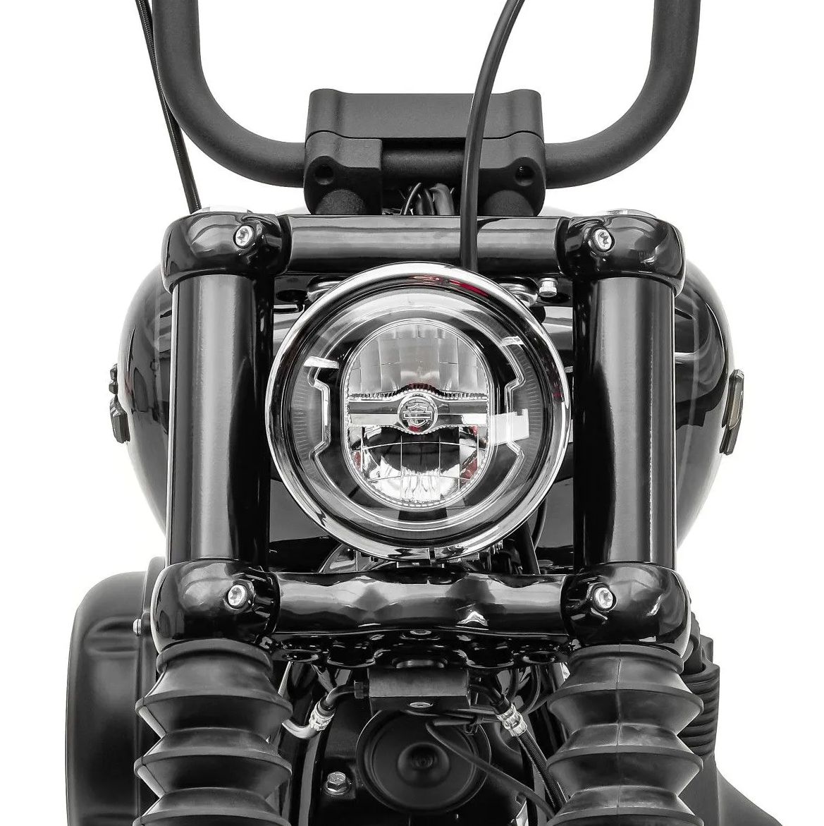 a Kryty tlumičů motocyklu RSD - RONALD SANDS DESIGN pro HARLEY DAVIDSON  2011-2020 1200C/ 1200CX, 883L, 21 Sportster S/ RH1250S) černé/pár 