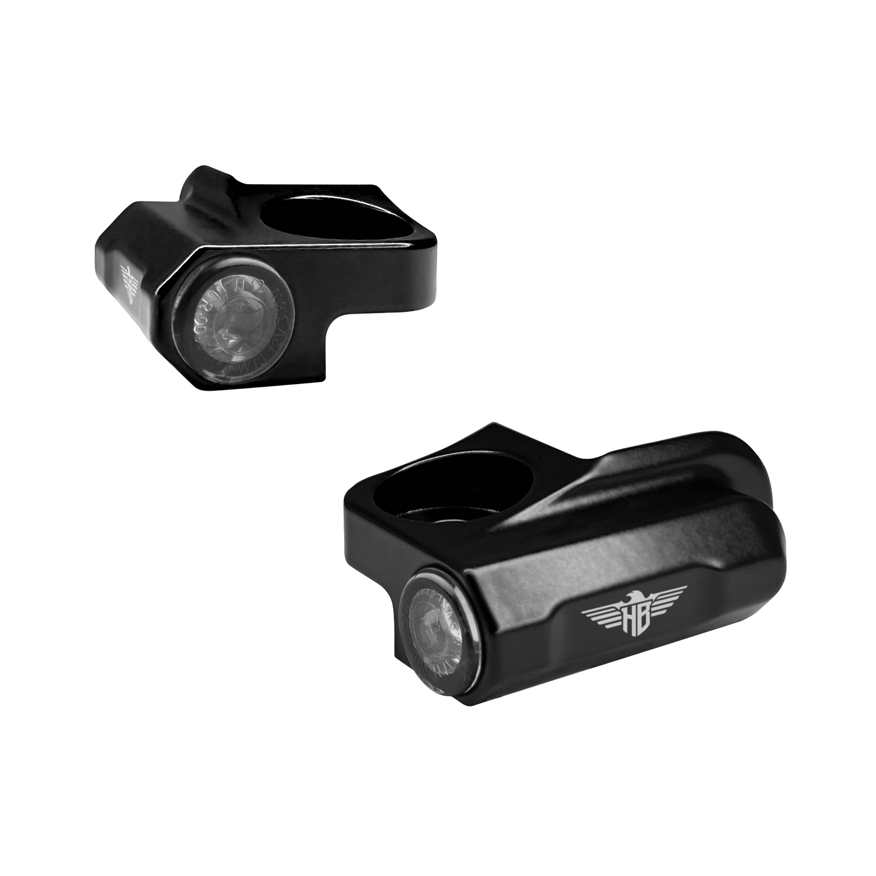 Blinkry na řidítka motocyklu HEINZ BIKES NANO SPORT pro Harley Davidson XL 883 N rok 2021-2022, barva černá, pár 