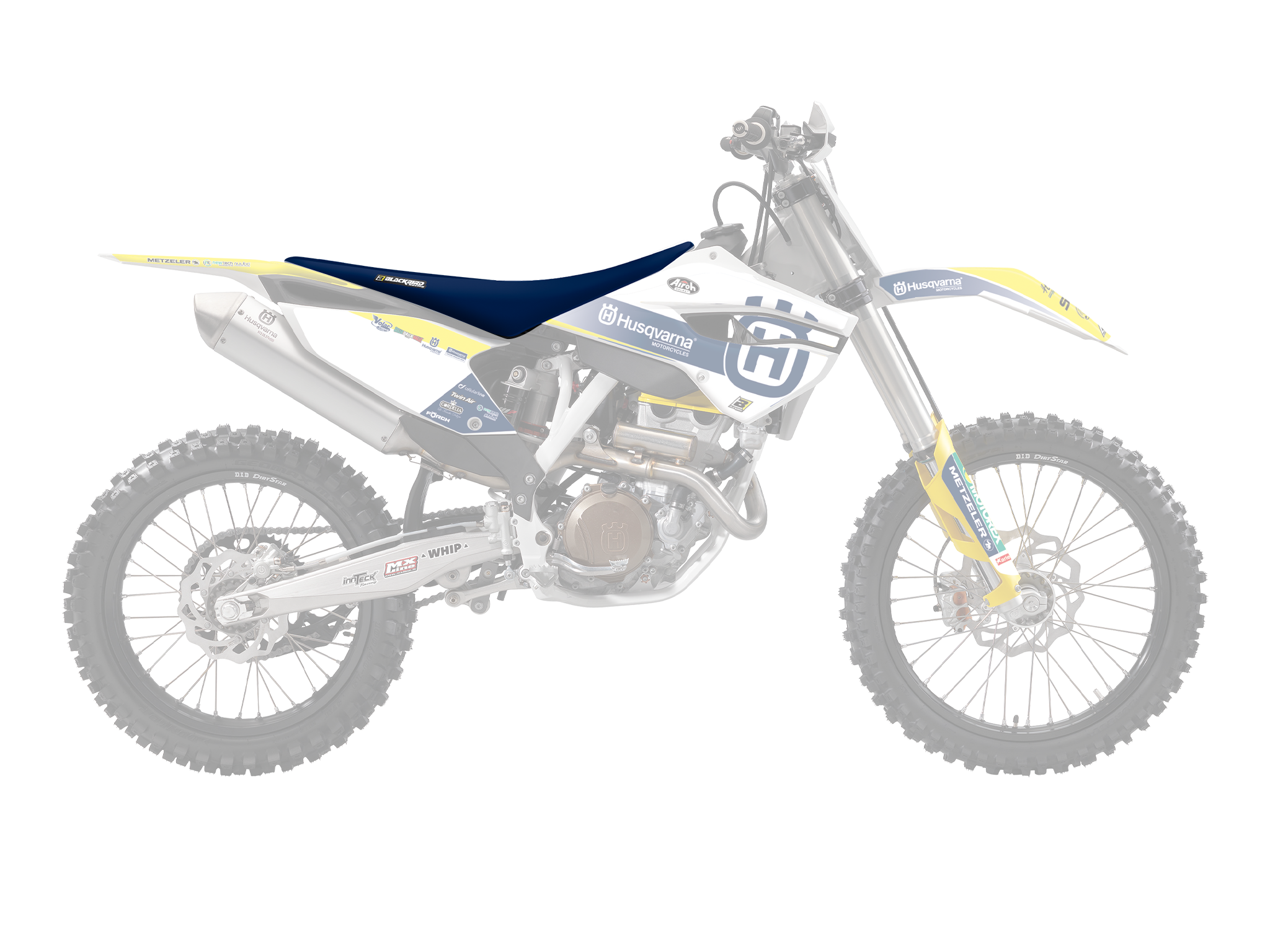 Potah sedla motocyklu BLACKBIRD RACING REPLICA TEAM TROPHY 2022 pro HUSQVARNA FE/TE 2017-2019