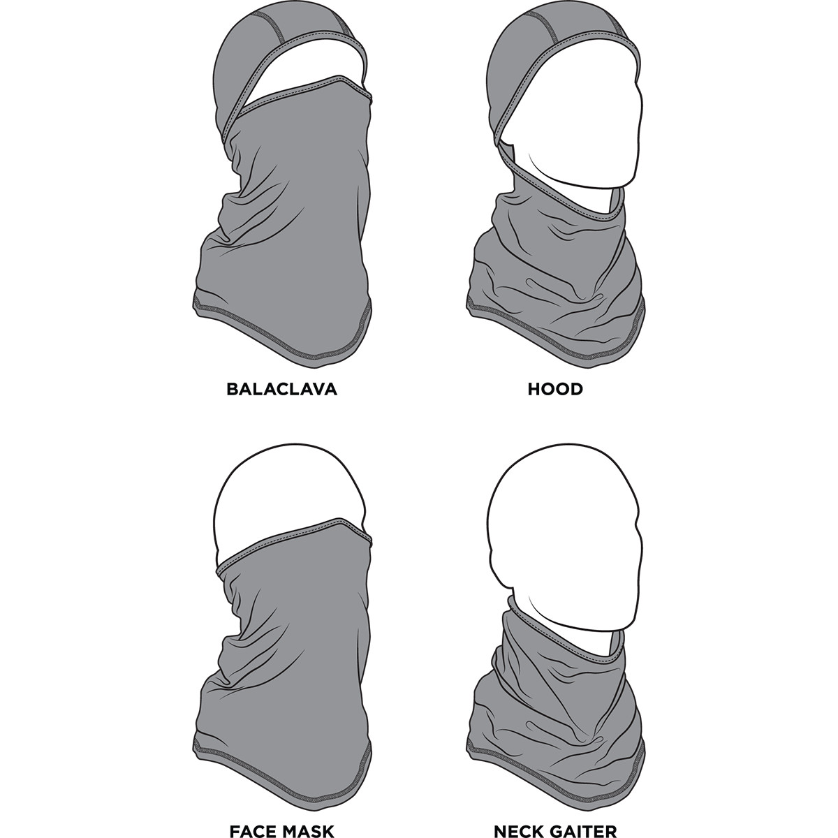 Multifunkční kukla ZANHEADGEAR SPORTFLEX BÍLÁ/ČERNÁ - velikost universal