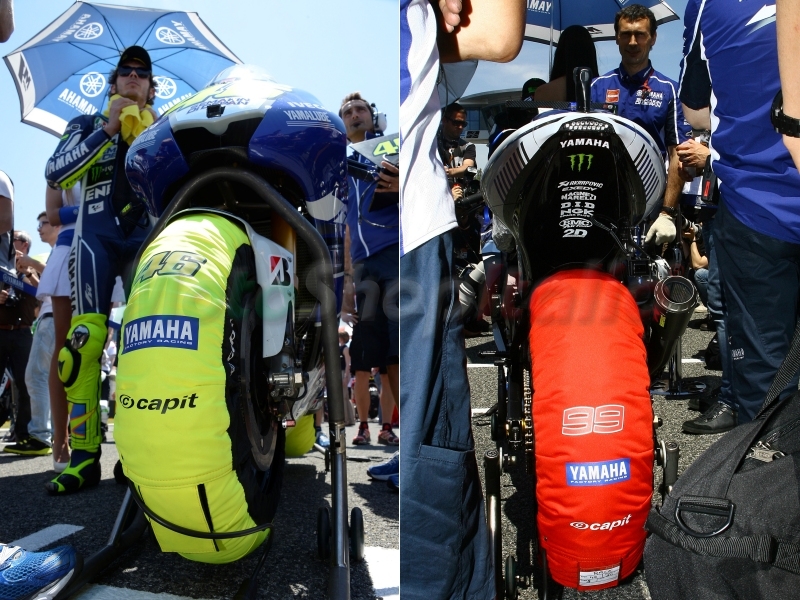 Nahříváky moto pneumatik CAPIT SUPREMA SPINA TYRE WARMER barva červená, velikost M/L ( přední M 125/17” zadní L 180/55-17” )