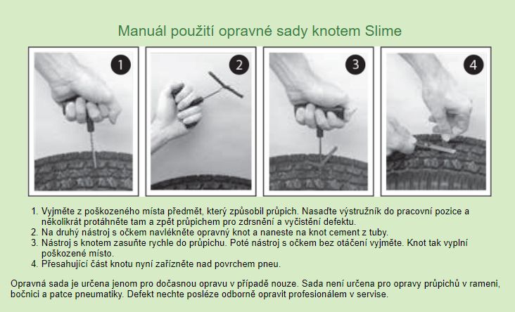 Špunty pro opravu pneumatik SLIME TIRE PLUG KIT 5 kusů