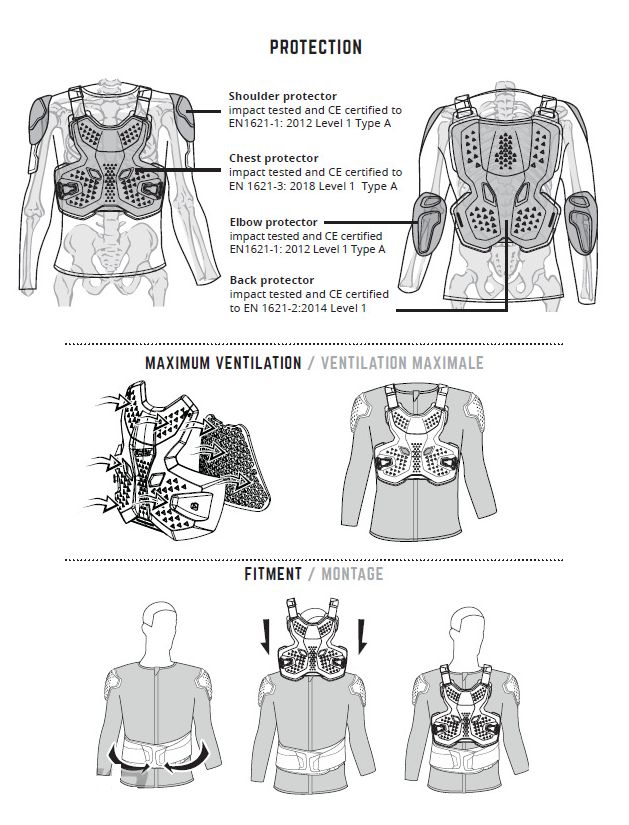 A Chránič těla / chráničová košile LEATT 3.5 BODY PROTECTOR GRAPHENE černá vel. XL