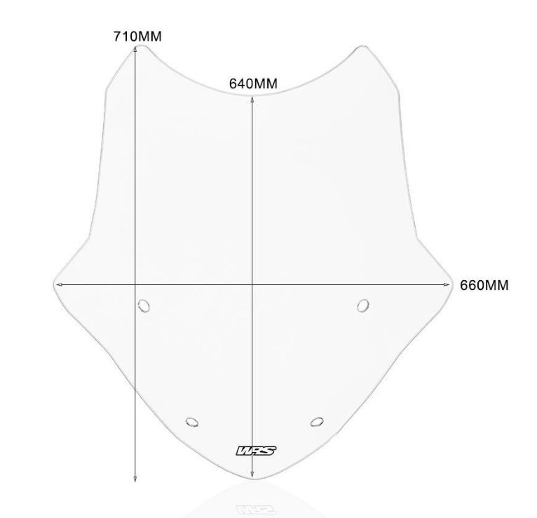 Plexi motocyklu WRS TOURING pro BMW R 1250 RT ABS rok 2021-2023, výška 64 až 71 cm, šířka 66 cm, barva kouřová
