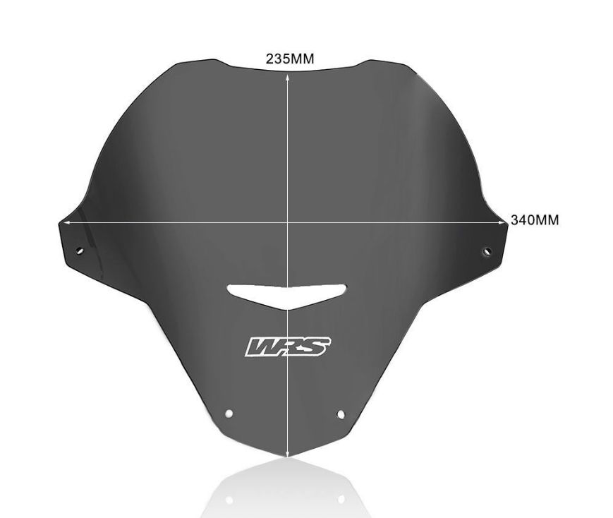 Plexi motocyklu WRS verze SPORT pro motocykly APRILIA TUONO 660 ABS viz popis rok 2021-2023, výška 23,5 cm, šíře 34 cm, barva matná černá