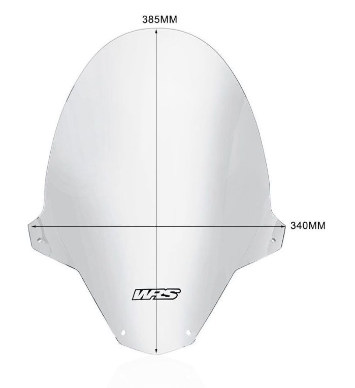 Plexi motocyklu WRS verze TOURING pro motocykly APRILIA TUONO V4 1100 RR ABS viz popis rok 2021-2024, výška 38,5 cm, šíře 34 cm, barva čirá