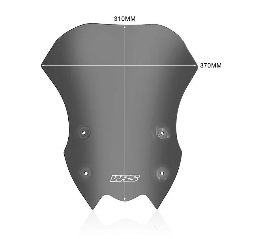 Plexi motocyklu WRS verze TOURING pro motocykly KAWASAKI Z 900 ABS rok 2020-2024, výška 31 cm, šíře 37 cm, , barva matná černá