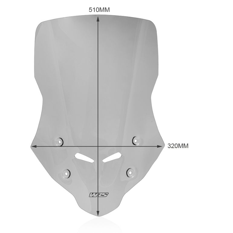 Plexi motocyklu WRS CAPONORD pro HONDA CB 750 ABS rok 2023-2024, výška 51 cm, šíře 32 cm, barva čirá