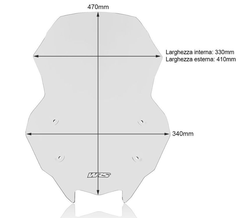 Plexi motocyklu WRS verze CAPONORD pro motocykly KAWASAKI Ninja 1000 SX ABS rok 2017 až 2023, výška plexi 47 cm, barva kouřová