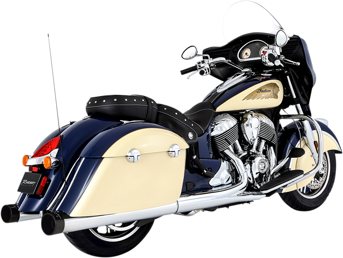 Koncovky výfuku RINEHART RACING SLIP ON MUFFLERS 4" pro INDIAN ROADMASTER/ ROADMASTER CLASSIC rok 2015-2023 viz popis, barva chrom/černá 