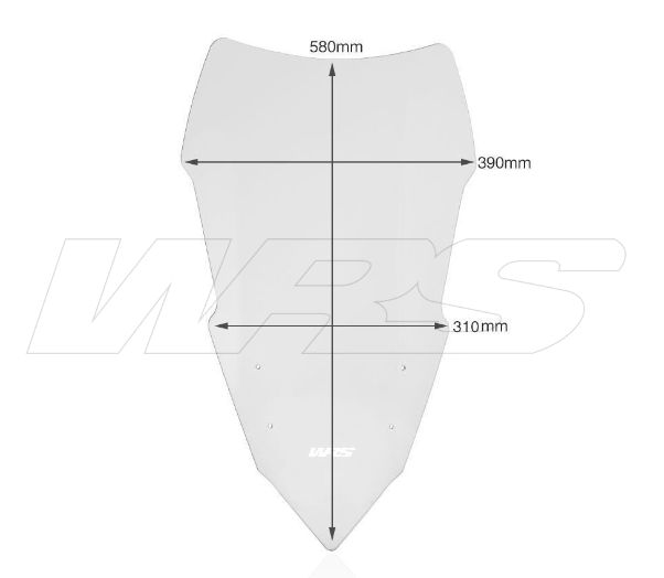 Plexi motocyklu WRS verze touring pro YAMAHA MT-09 ABS rok 2015-2017, barva plexi kouřová, výška 58 cm 