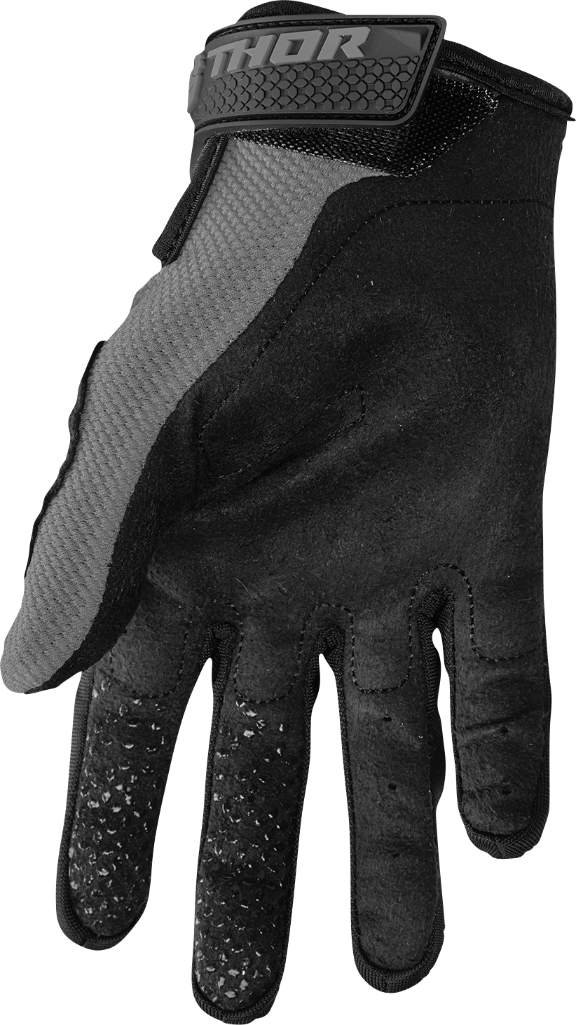 a Dětské motokrosové rukavice THOR SECTOR šedá/bílá velikost XXS