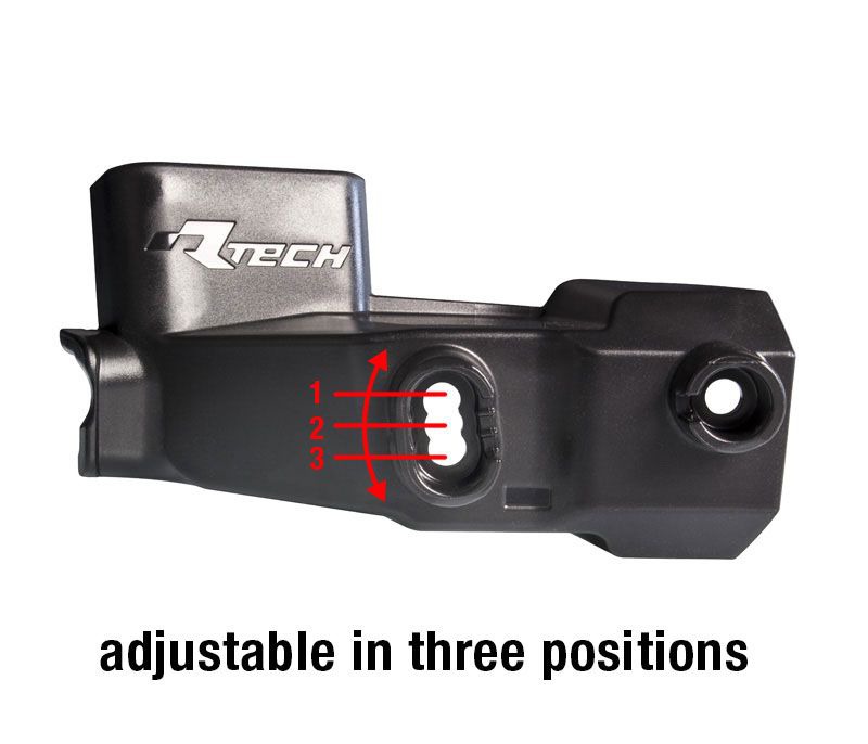 a Kryty páček RTECH HP2 pro motocykly KAWASAKI KX 250 rok 2021-2023, barva červená, včetně montážní sady 