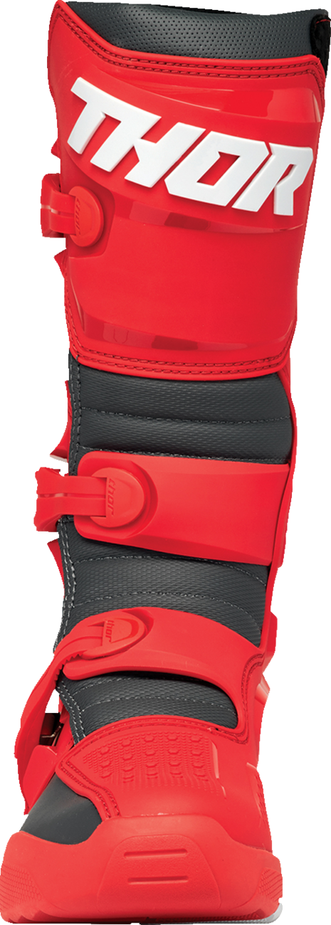 A Motokrosové boty / MX boty, boty na motocross THOR BLITZ XR MX BOOTS barva červená/charcoal - pár velikost 44 / US 10