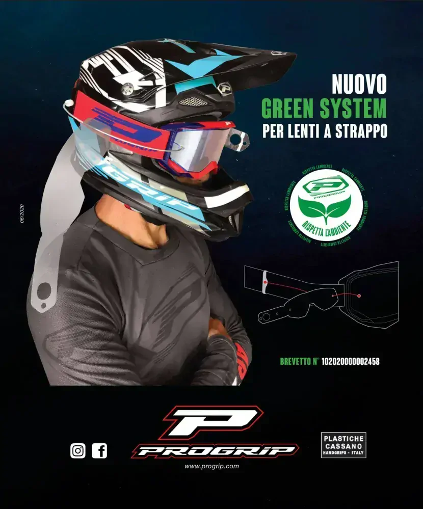 Patentovaný ekologický držák odhazek PROGRIP GREEN SYSTEM pro motokrosové brýle univerzální použití, fluo zelená 