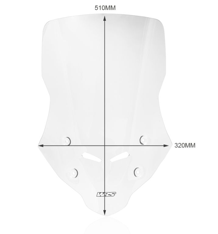 Plexi motocyklu WRS verze CAPONORD pro HONDA HORNET 750 ABS rok 2023-2024 barva tmavě kouřová, výška plexi 51 cm