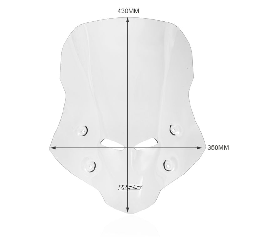 Plexi motocyklu WRS verze TOURING pro HONDA HORNET 750 ABS rok 2023-2024 barva tmavě kouřová, výška plexi 43 cm