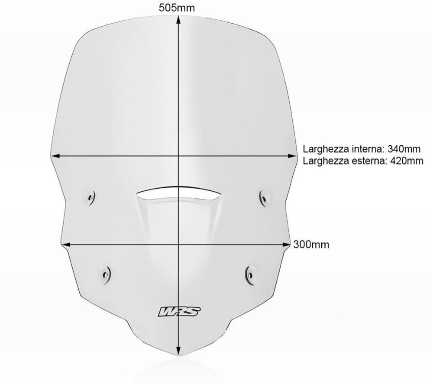 Plexi motocyklu WRS verze CAPONOURD pro HONDA XL 750 TRANSALP ABS rok 2023-2024 barva kouřová, výška plexi 50,5 cm