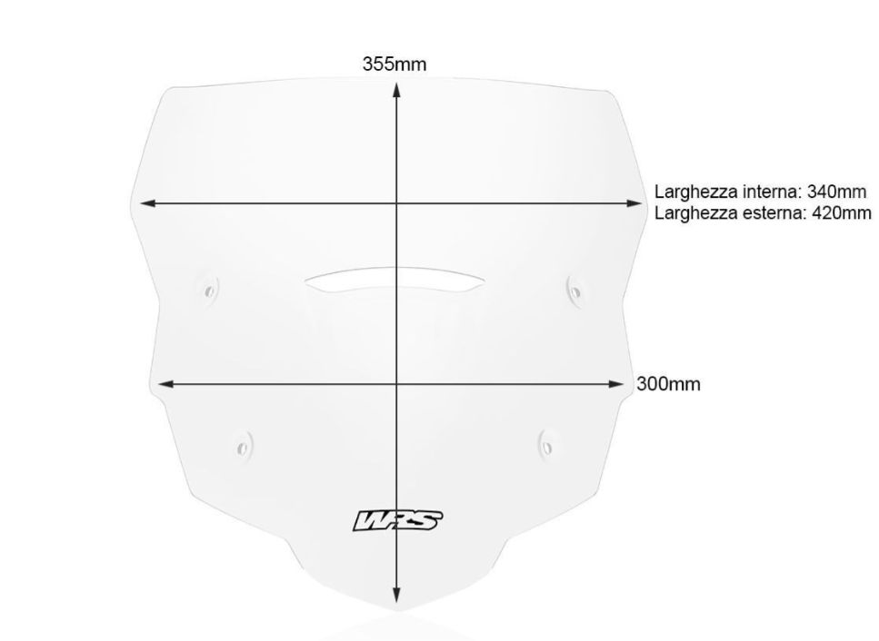 Plexi motocyklu WRS verze SPORT pro HONDA XL 750 TRANSALP ABS rok 2023-2024 barva tmavě kouřová, výška plexi 35,5 cm