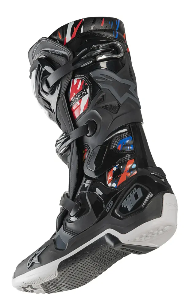 a Motokrosové boty ALPINESTARS TECH 10 limitovaná edice RENEN 2023 černá/šedá/bílá/multicolor velikost 44,5