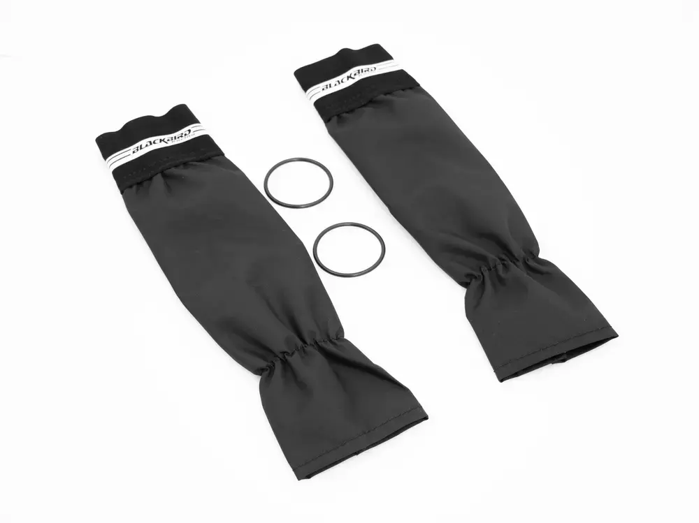 Textilní chrániče na vidlice / chrániče vidlic BLACKBIRD RACING FORK SEAL PROTECTOR - DLOUHÁ VERZE, pro vidlice o průměru 45 až 50 mm, barva žlutá, pár