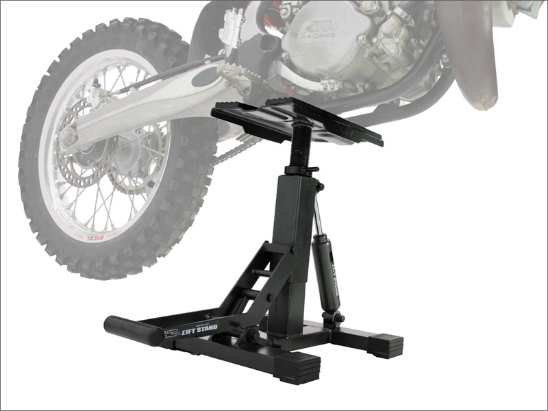 Výškově nastavitelný stojan pro motokrosové motorky / motokrosový stojan s tlumičem DRC HC2 LIFT STAND červený nosnost 150 kg