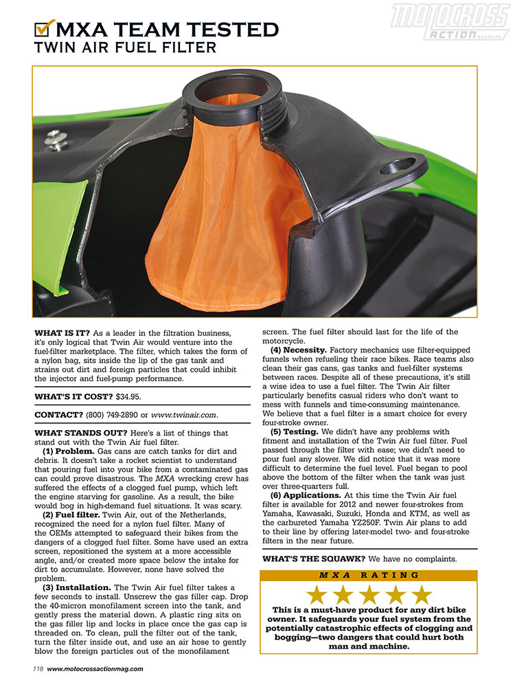 Vložka do nádrže motocyklu TWIN AIR FUEL FILTER pro HUSQVARNA TE150i rok 2020-2024