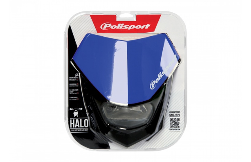 Univerzální přední maska se světlem POLISPORT HALO HEADLIGHTS BLUE