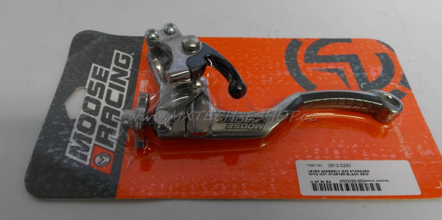 Spojková páčka s objímkou MOOSE RACING krátká délka, teplý start - ČERVENÁ