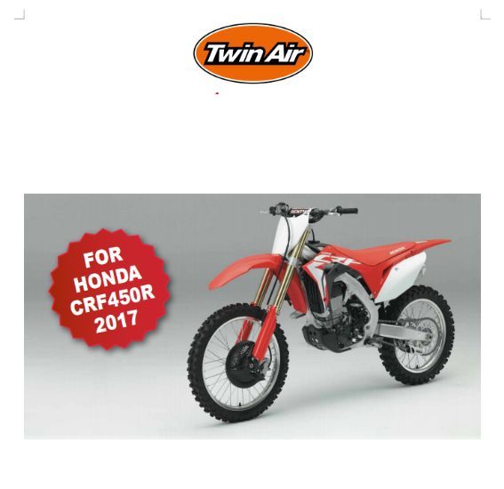 Vzduchový filtr Twin Air HONDA CR 450 RX 2017