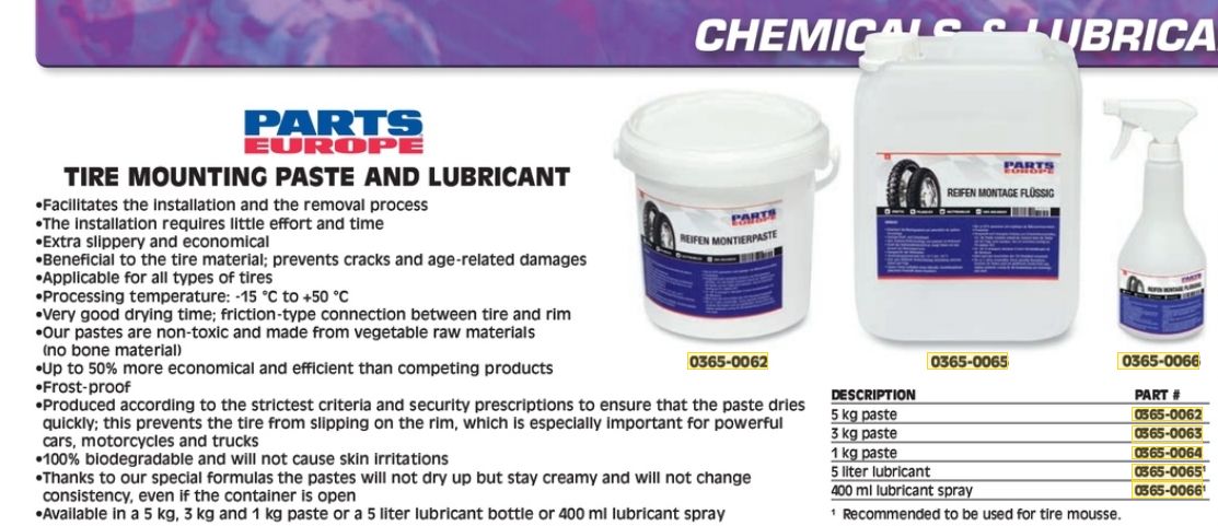 Lubrikant pro montáž pneu PARTS EUROPE TIRE MOUTING LUBRICANT kanystr 5 litrů