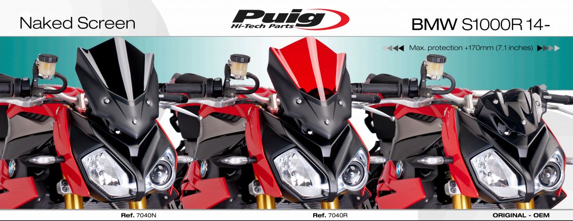 Plexi PUIG SPORT BMW S 1000 R 2014-2017 ČIRÉ