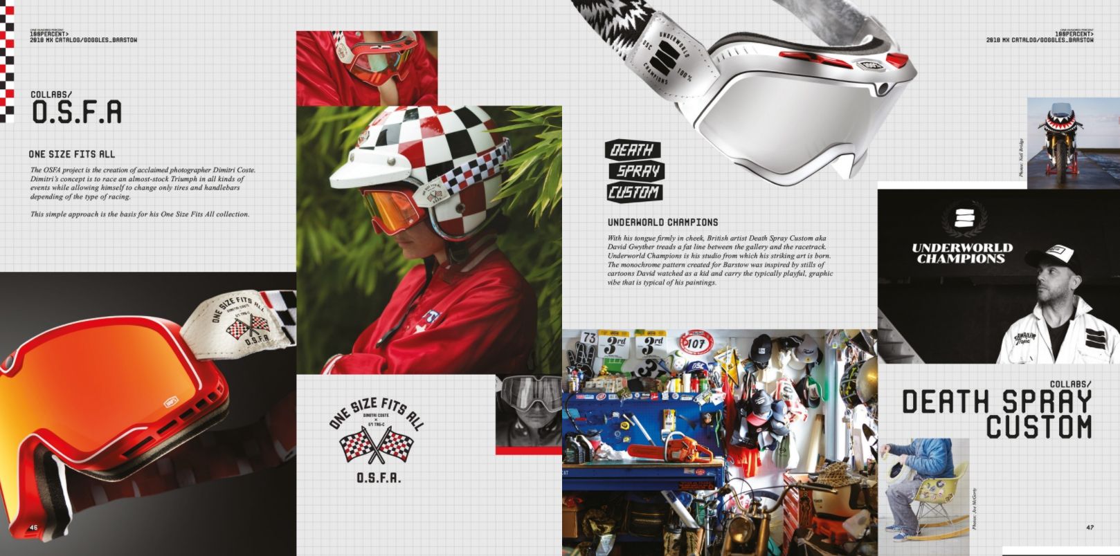 Veteránské motokrosové brýle 100% BARSTOW BARSTOW DEATH SPRAY CUSTOMS zrcadlové sklo