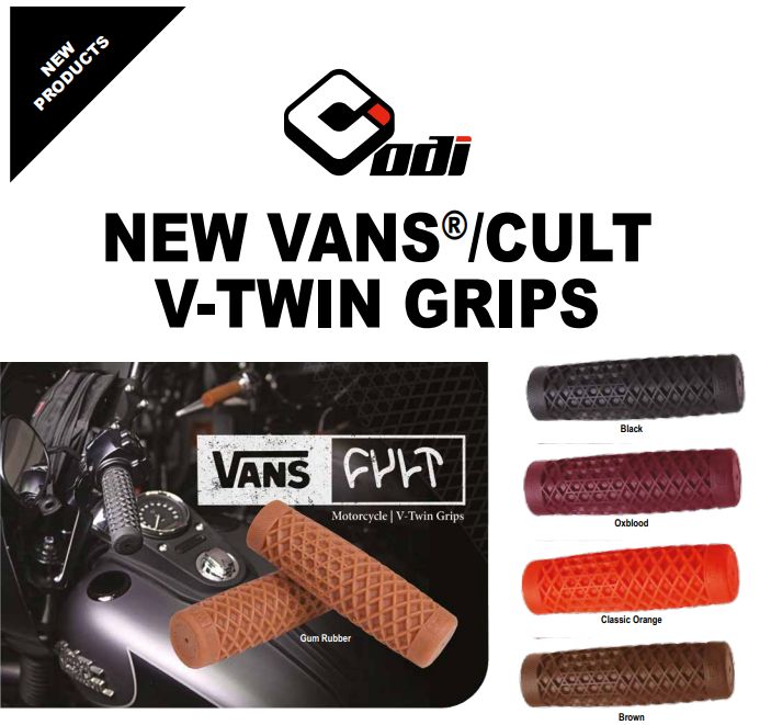 Gripy pro silniční motocykl ODI VANS®/CULT V-TWIN GRIPS - ČERNÉ - PRO PRŮMĚR ŘIDÍTEK 25,4 mm (1")