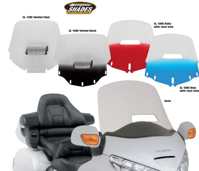 Plexi motocyklu MEMPHIS SHADES METRIC pro Honda Goldwing GL 1200 1984-1988 - VÝŠKA 62 cm (24-1/2") , ČIRÉ