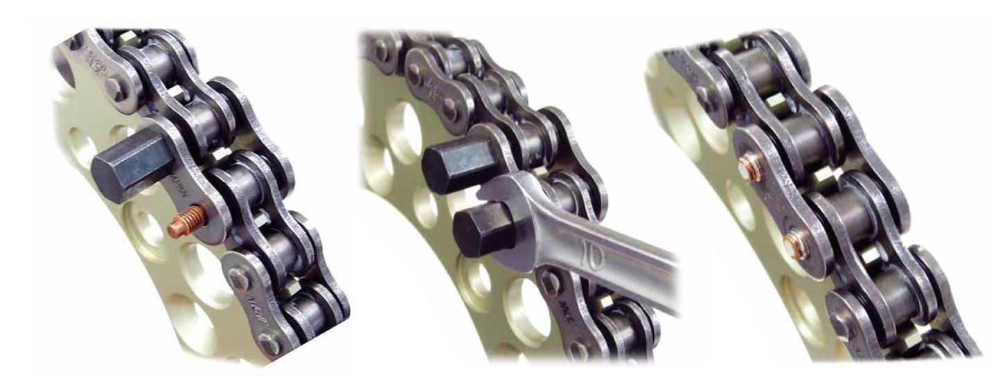 Samonýtovací spona řetězu EK CHAINS 520 SRX2 barva zlatá - 1 kus