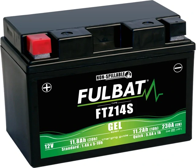 Gelová baterie FULBAT 12V, FTZ14S / YTZ14S GEL, 12V, 11.2Ah, 230A rozměr 150x88x110
