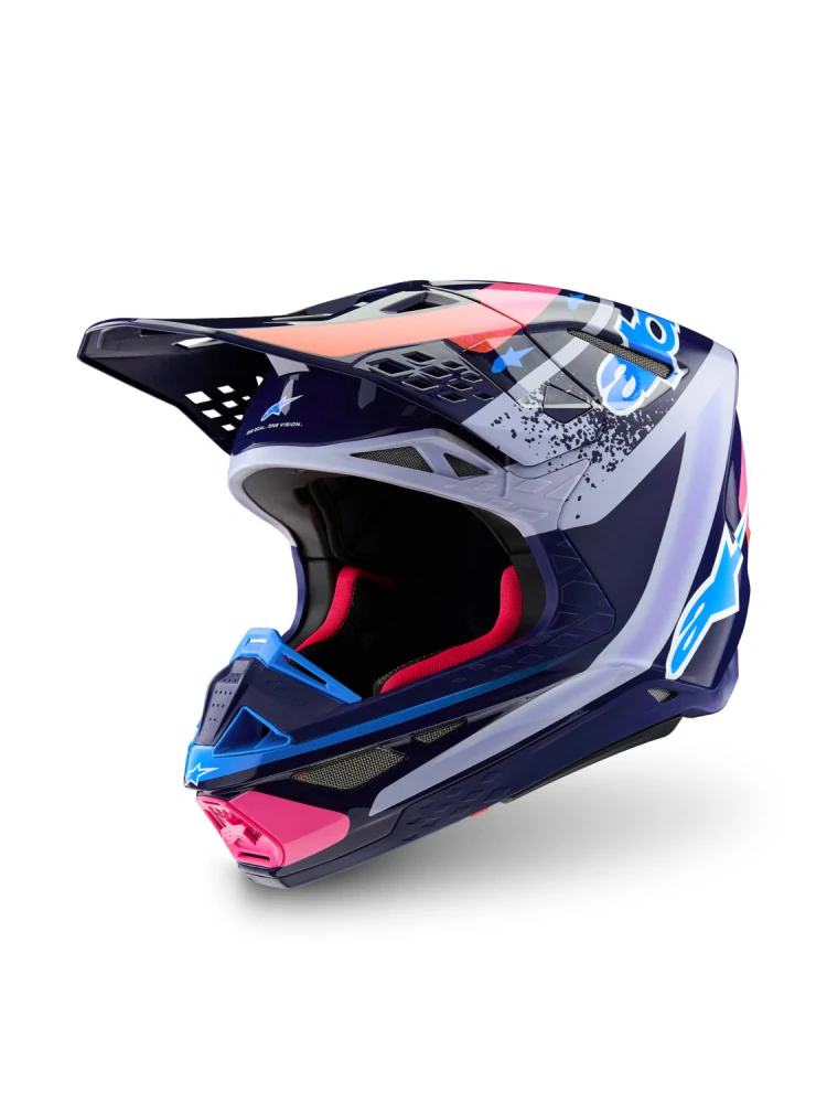 Motokrosová přilba ALPINESTARS SUPERTECH S-M10 lTOMAC LIMITED EDITION RECORDS COLLECTION (šedá/multicolor) 2026