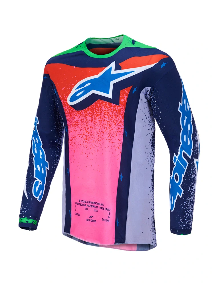 Limitovaná edice-motokrosový dres ALPINESTARS SUPERTECH TOMAC LIMITED EDITION RECORDS COLLECTION (šedá/multicolor) 2026