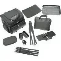 a Textilní brašna na motocykl pro zvířata SADDLEMEN PET VOYAGER PC3200C barva černá, pro domácí mazlíčky do 9 kg