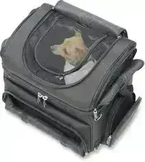 a Textilní brašna na motocykl pro zvířata SADDLEMEN PET VOYAGER PC3200C barva černá, pro domácí mazlíčky do 9 kg