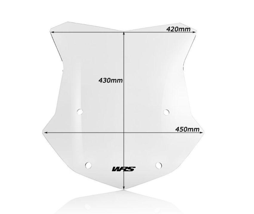 Plexi motocyklu WRS pro BMW R 1200 GS / ADVENTURE 2013-2020 viz popis, barva čirá , výška 43 cm (17") 