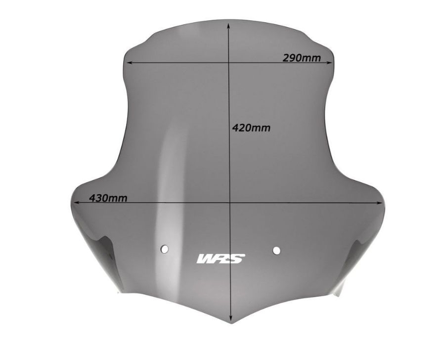 Plexi motocyklu WRS pro BMW K 1200 R 2005-2008 viz popis, barva kouřová , výška 42 cm (16-1 / 2 ")